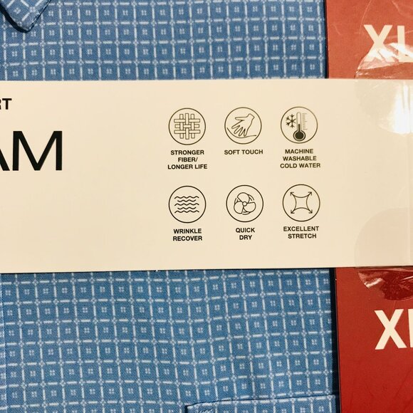 Nick Graham Men's Shirt XL Printed Performance Stretch Short Sleeve Shirt Blue X - Picture 4 of 8